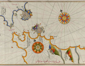 A colorful early modern map of the straits of Gibraltar