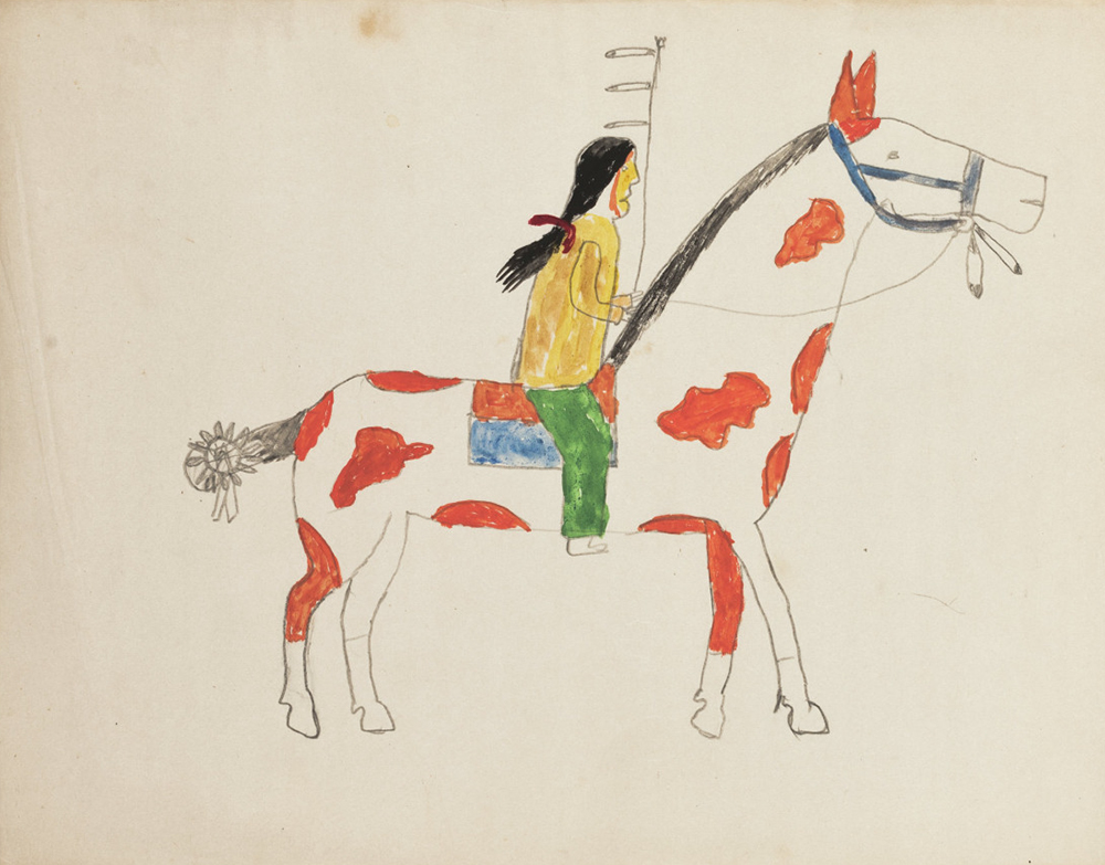 Lakota drawing composed at Fort Yates, North Dakota, c. 1913. Newberry Library, Edward E. Ayer Digital Collection.