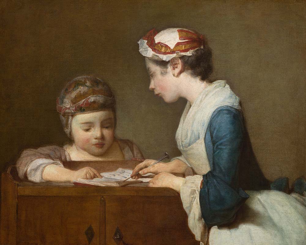 The Little Schoolmistress, by Jean Siméon Chardin, c. 1740.