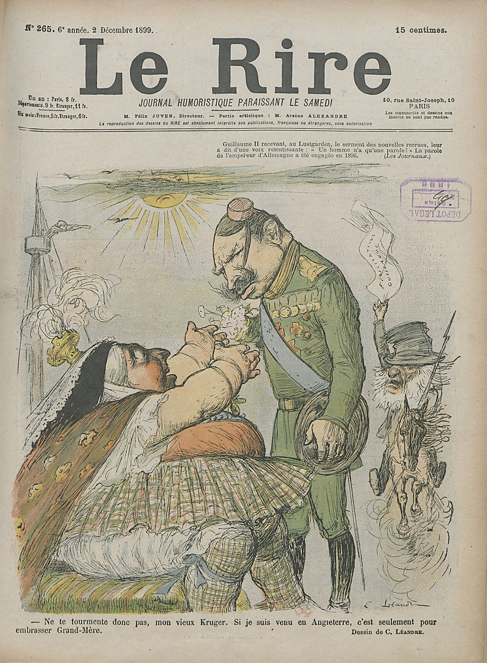 Front page of Le Rire, by Charles Léandre, December 2, 1899. Bibliothèque nationale de France.