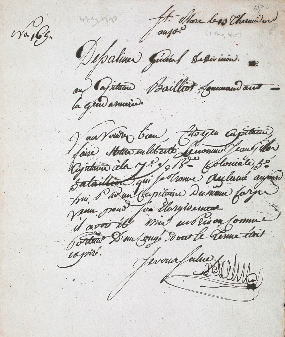 Letter from Jean-Jacques Dessalines, 1793. British Library.