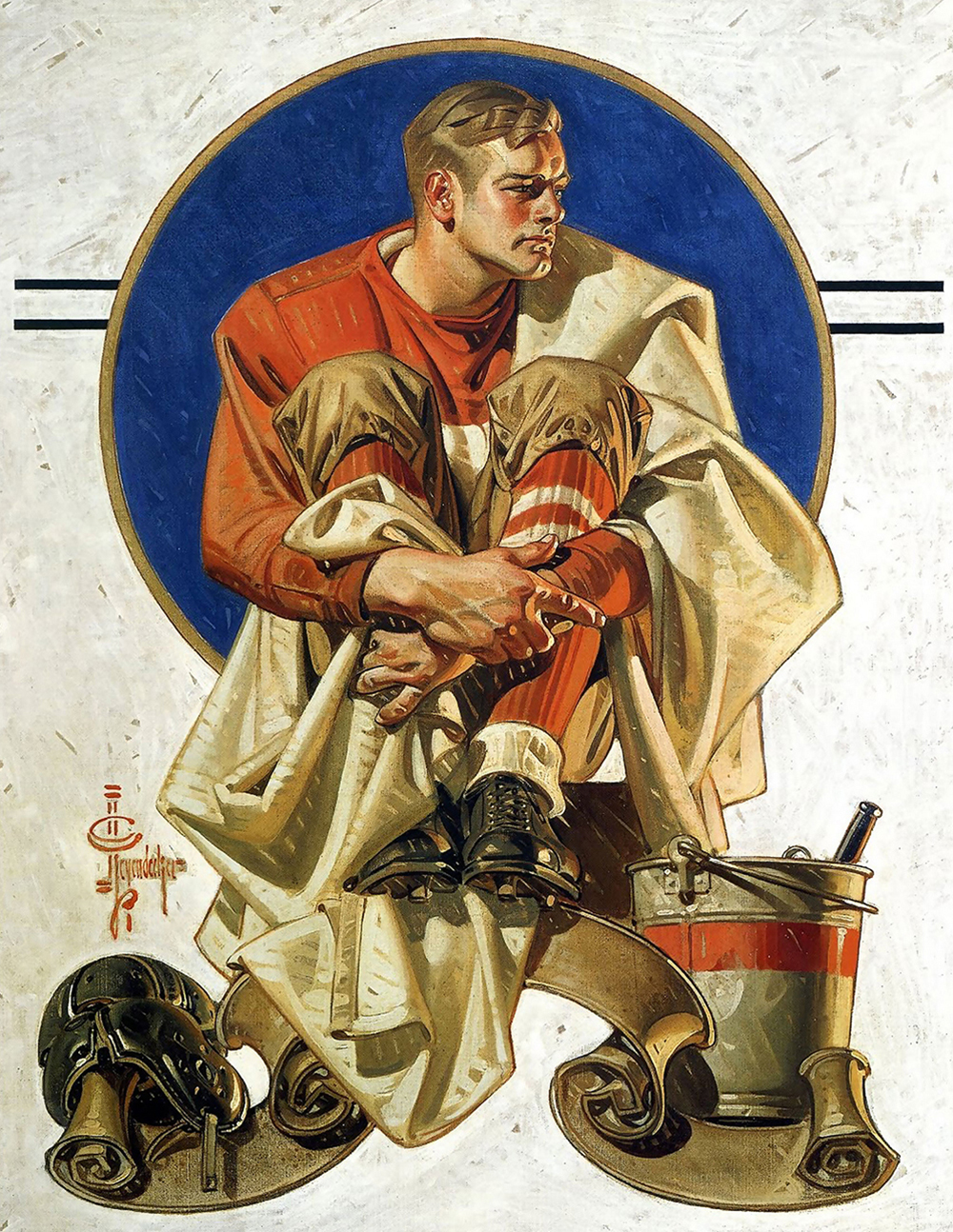 Football Player, by J.C. Leyendecker, from The Saturday Evening Post. Wikimedia Commons.