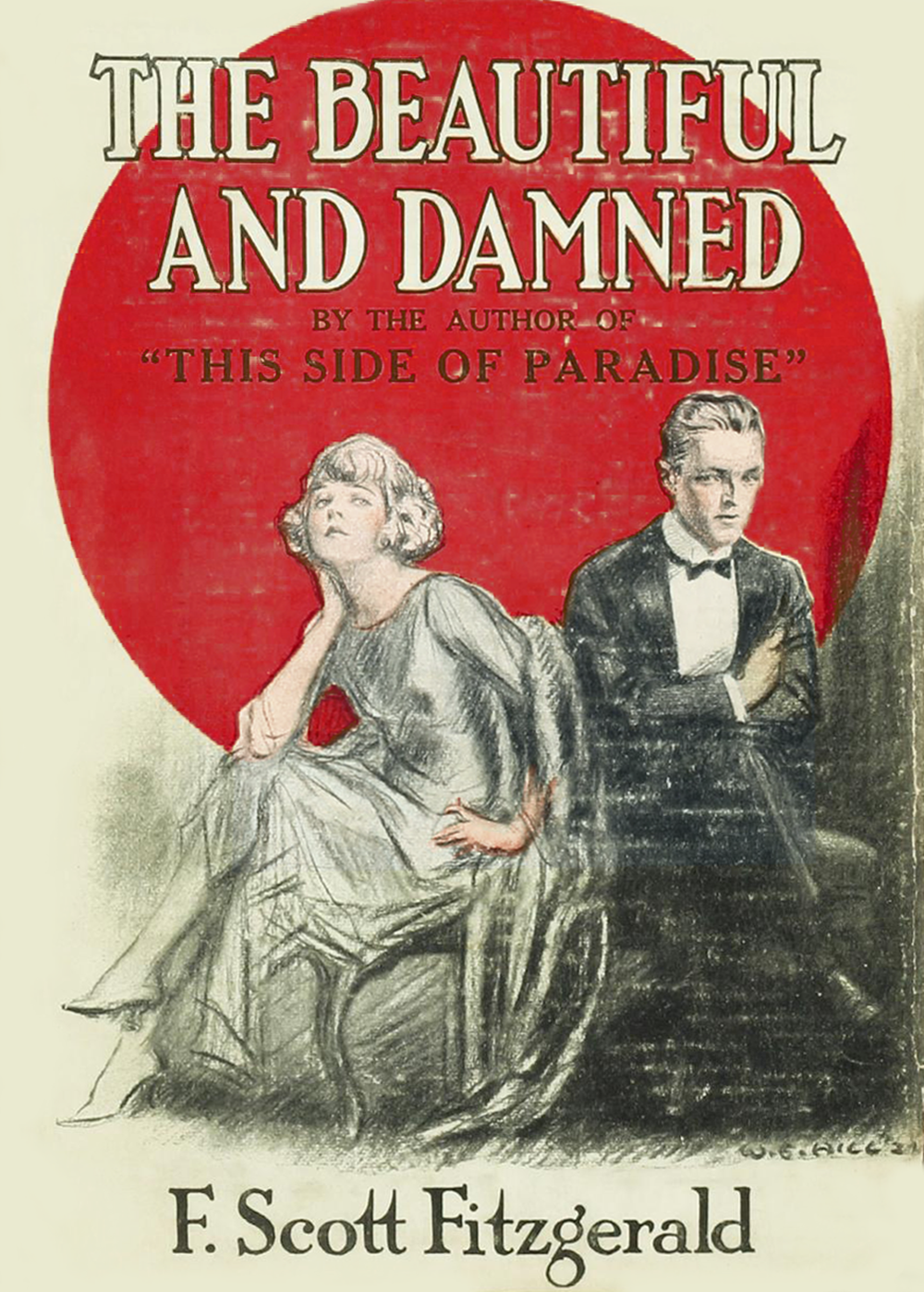 Original cover for F. Scott Fizgerald’s The Beautiful and the Damned (1922). Wikimedia Commons.