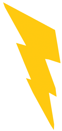 A cartoon of a lightning bolt.