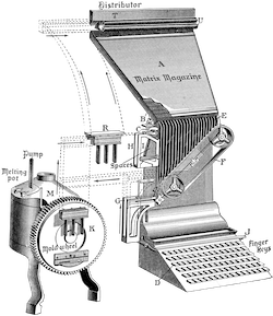 A linotype machine diagram