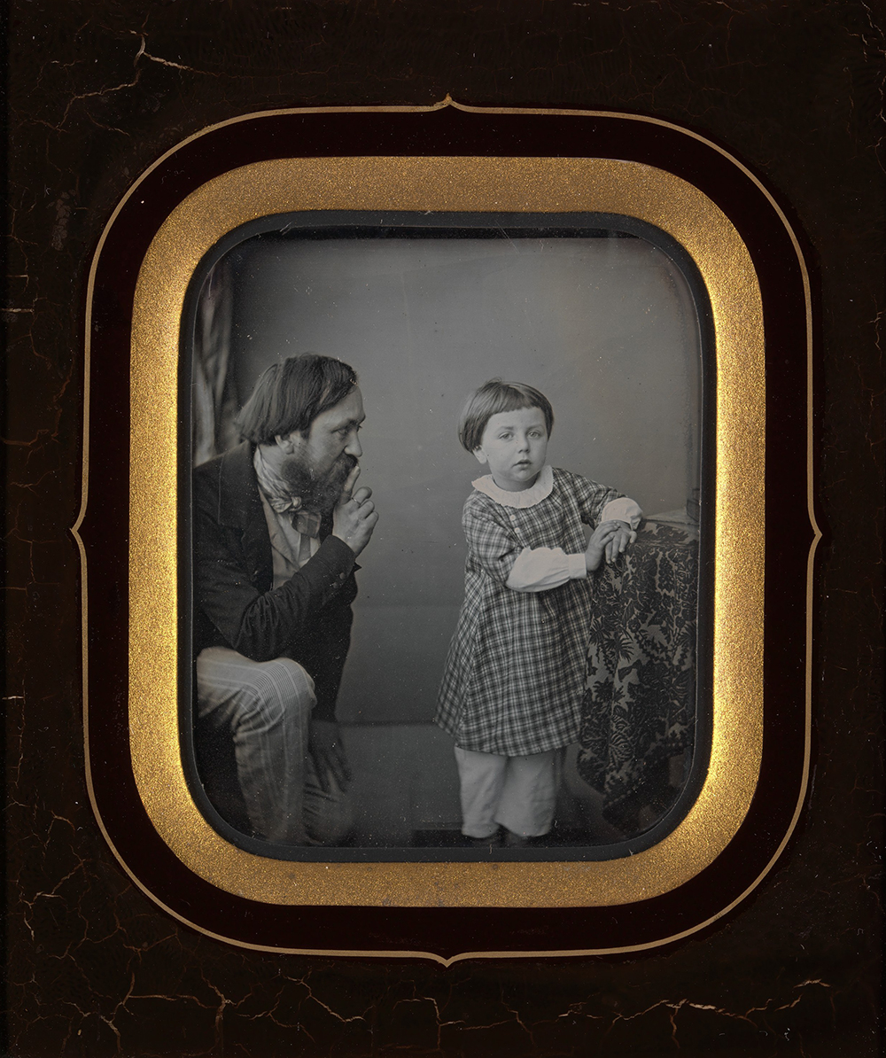 Man calming a young boy posing before the camera, c. 1850. The Metropolitan Museum of Art, Purchase, Alfred Stieglitz Society Gifts, 2015.