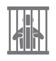Figure behind bars