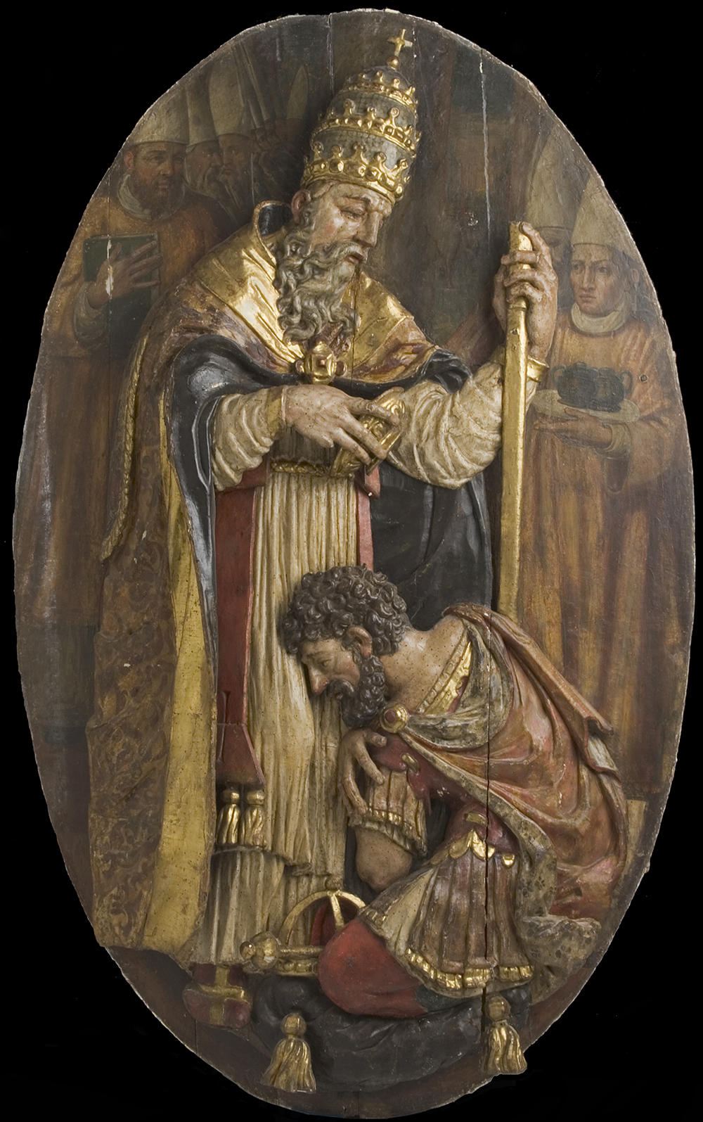 El Papa bendiciendo a Constantino, c. 1500. Museo de Arte del Condado de Los Ángeles, donación de Max y Elinor Toberoff.