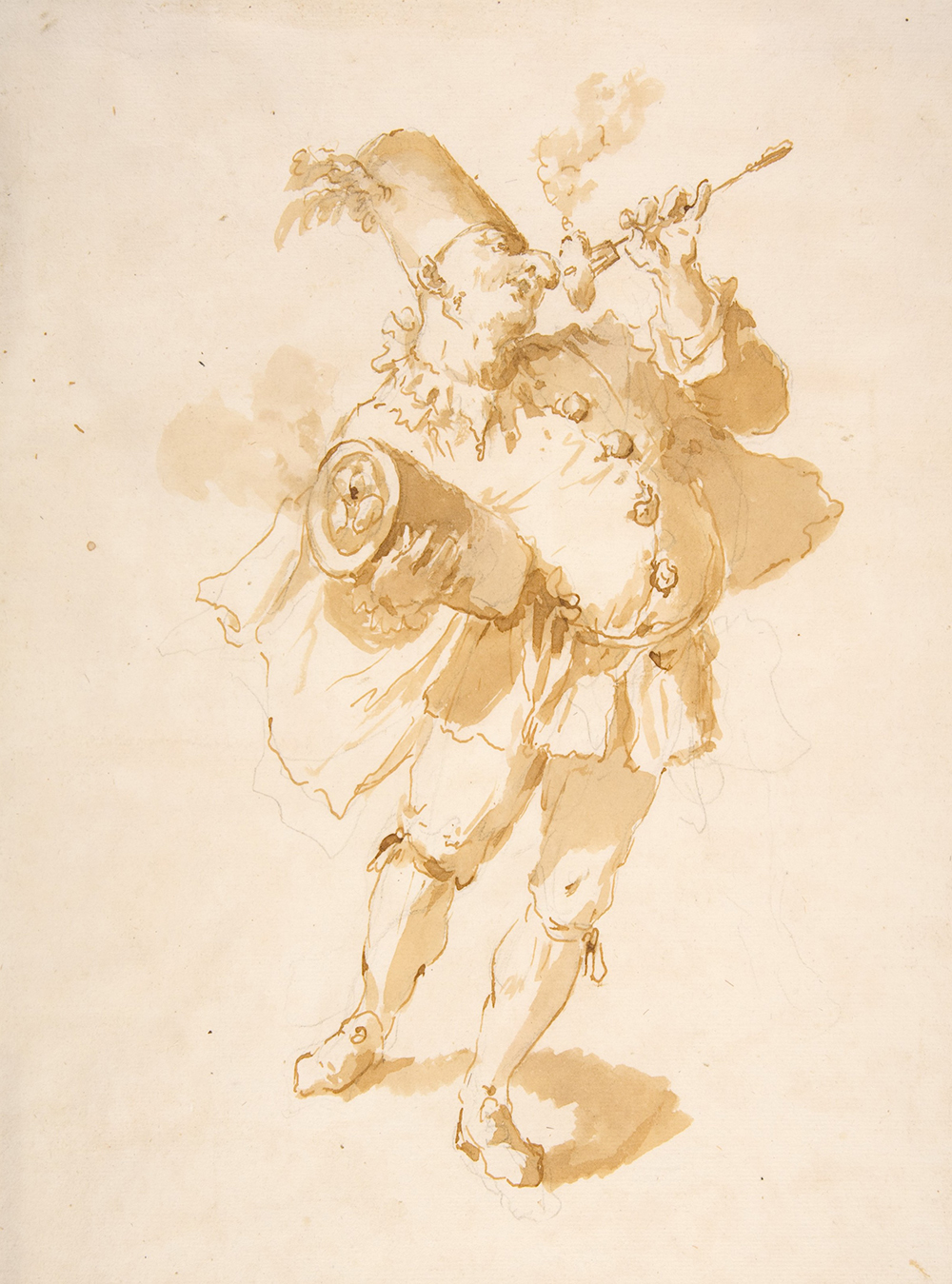 Punchinello with Dumpling or Fritter, by the Circle of Giovanni Battista Tiepolo, c. 1696. The Metropolitan Museum of Art, Bequest of Harry G. Sperling, 1971.