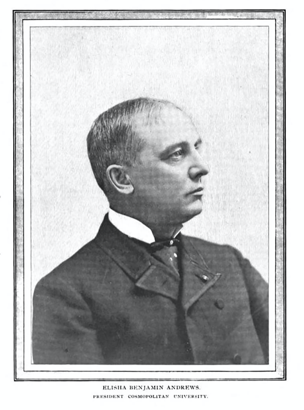 Image of Elisha Benjamin Andrews from The Cosmopolitan, 1897. Google Books.