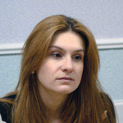 A photograph of Maria Butina.