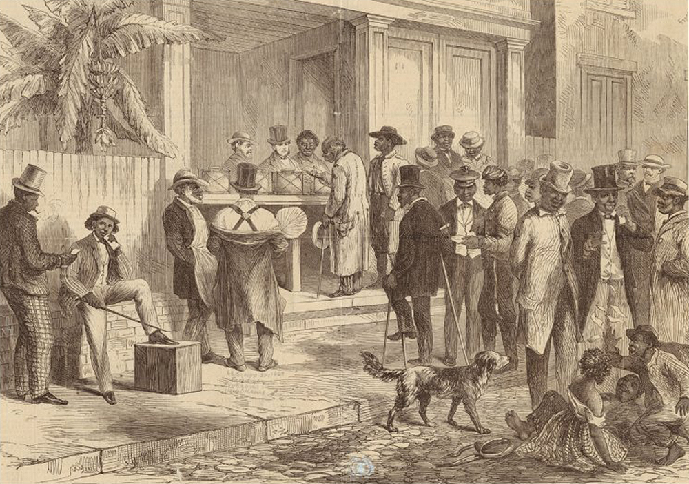 Freedmen Voting in New Orleans, 1867. The New York Public Library, The Miriam and Ira D. Wallach Division of Art, Prints and Photographs.