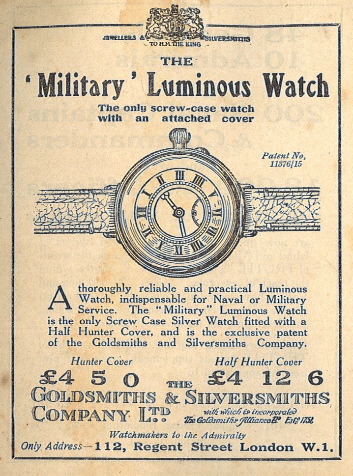 Wristwatch advertisement from 1918.