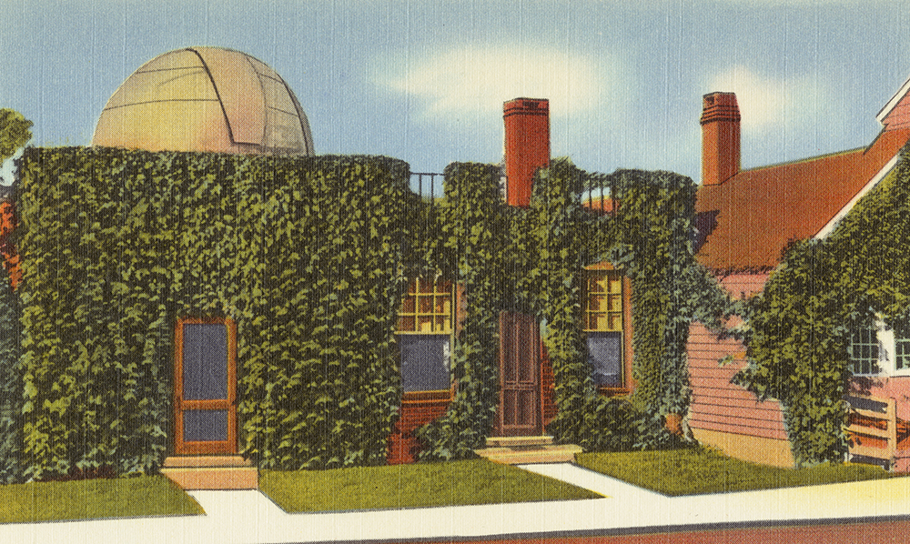 Postcard of the observatory at birthplace of Maria Mitchell, Nantucket, Massachusetts, c. 1930. Boston Public Library, The Tichnor Brothers Collection.