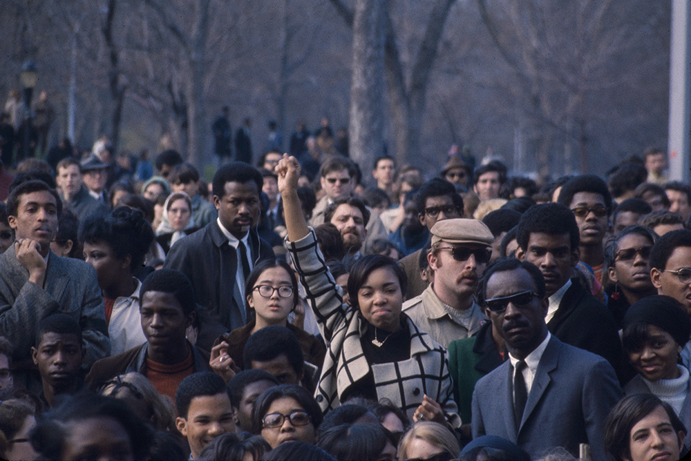 Rally honoring Martin Luther King Jr., Central Park, New York City, 1968. Photograph by Bernard Gotfryd.