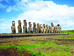 A photograph of Moai