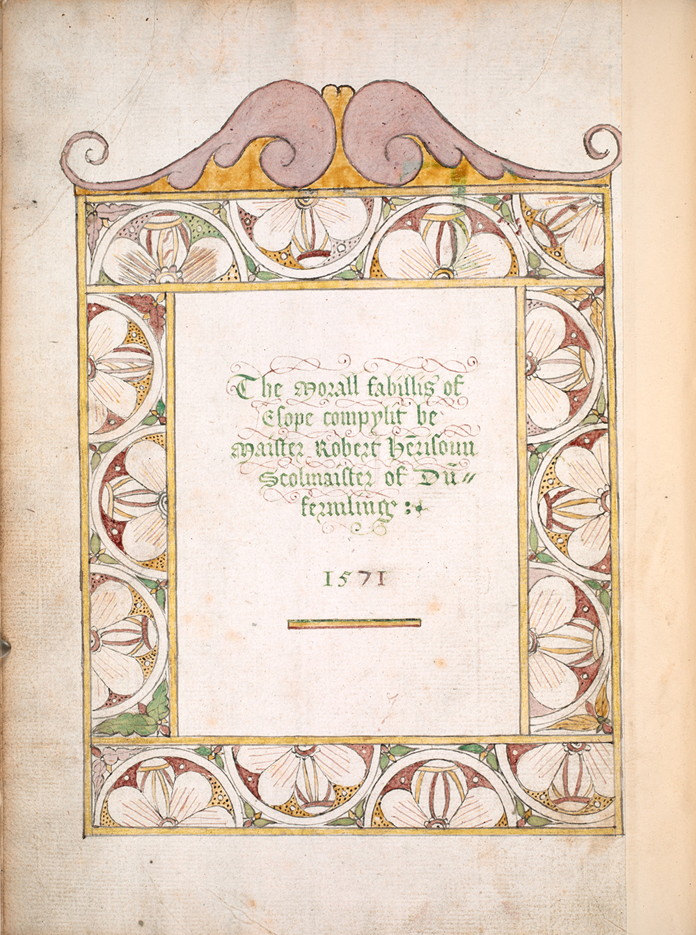 The Morall Fabillis, by Robert Henryson, 1571.