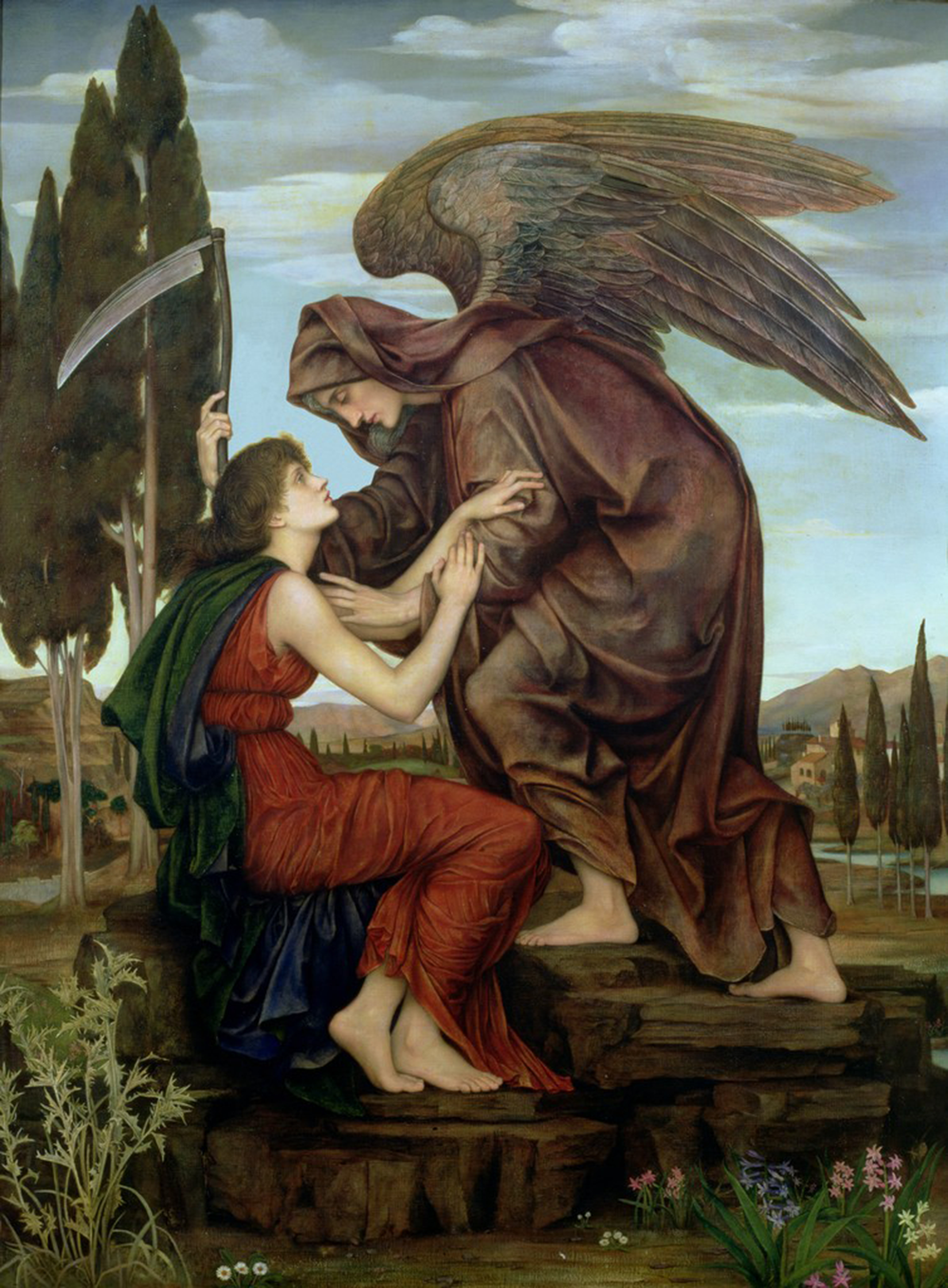 An artistic depiction of the angel of death, by Evelyn De Morgan, 1881.