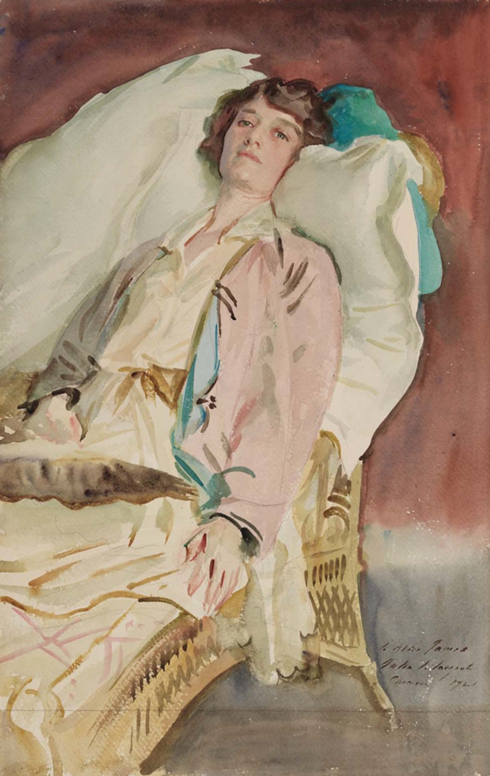 Alice Runnells James, by John Singer Sargent, 1921. Museum of Fine Arts, Boston, Gift of William James. This portrait depicts the wife of William’s son Billy.