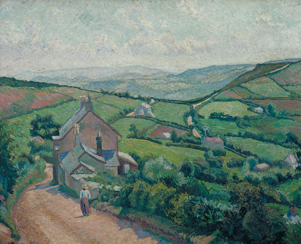 High View, Fish Pond, by Lucien Pissarro, 1915.