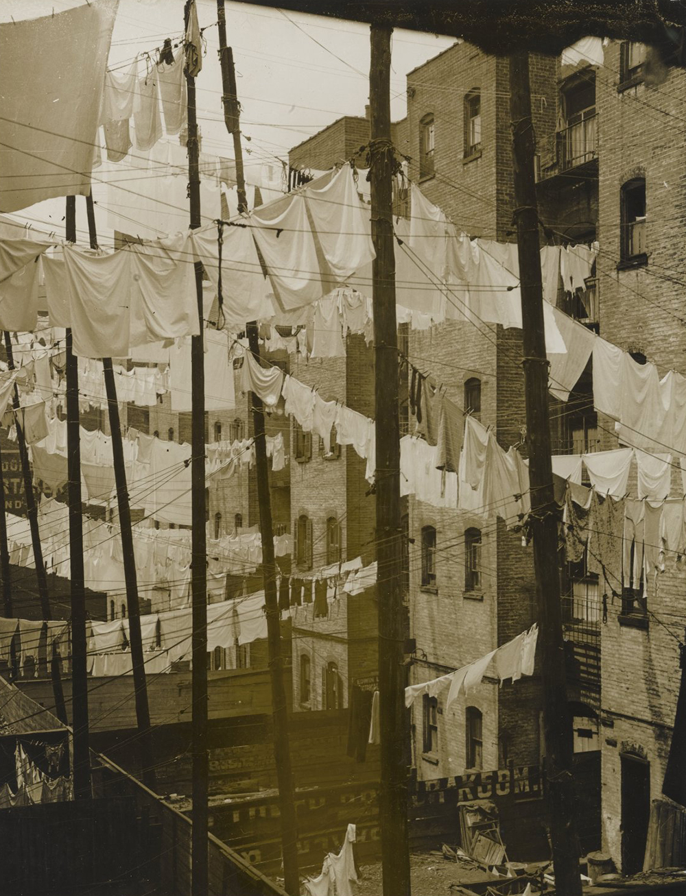 Tenements, New York, by Consuelo Kanaga, c. 1930. Brooklyn Museum, Gift of Wallace B. Putnam from the Estate of Consuelo Kanaga.