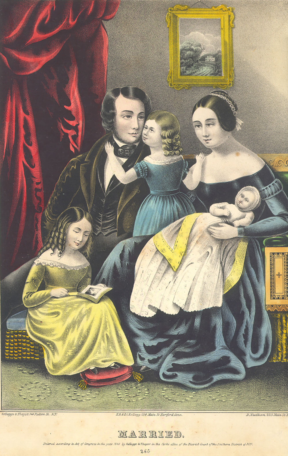 Married, by Kelloggs & Thayer, c. 1849. Smithsonian National Museum of American History, Harry T. Peters “America on Stone” Lithography Collection.