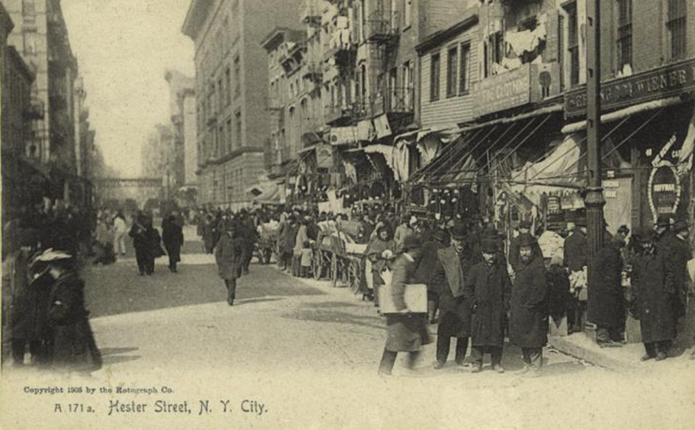 Hester Street, c. 1905. Postcard by Rotograph Co. New York Public Library, Art and Picture Collection.