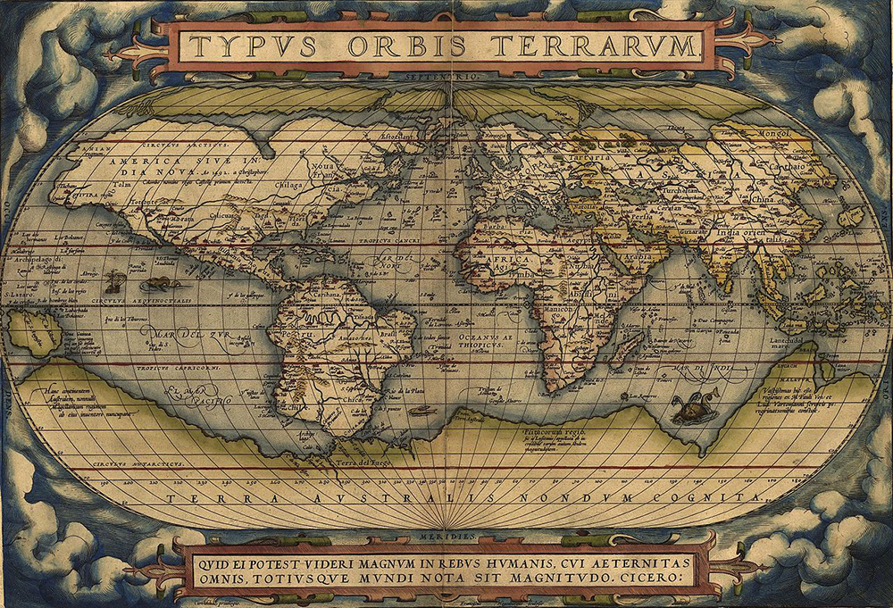 Typus Orbis Terrarum, by Abraham Ortelius, 1570. Wikimedia Commons, Library of Congress.