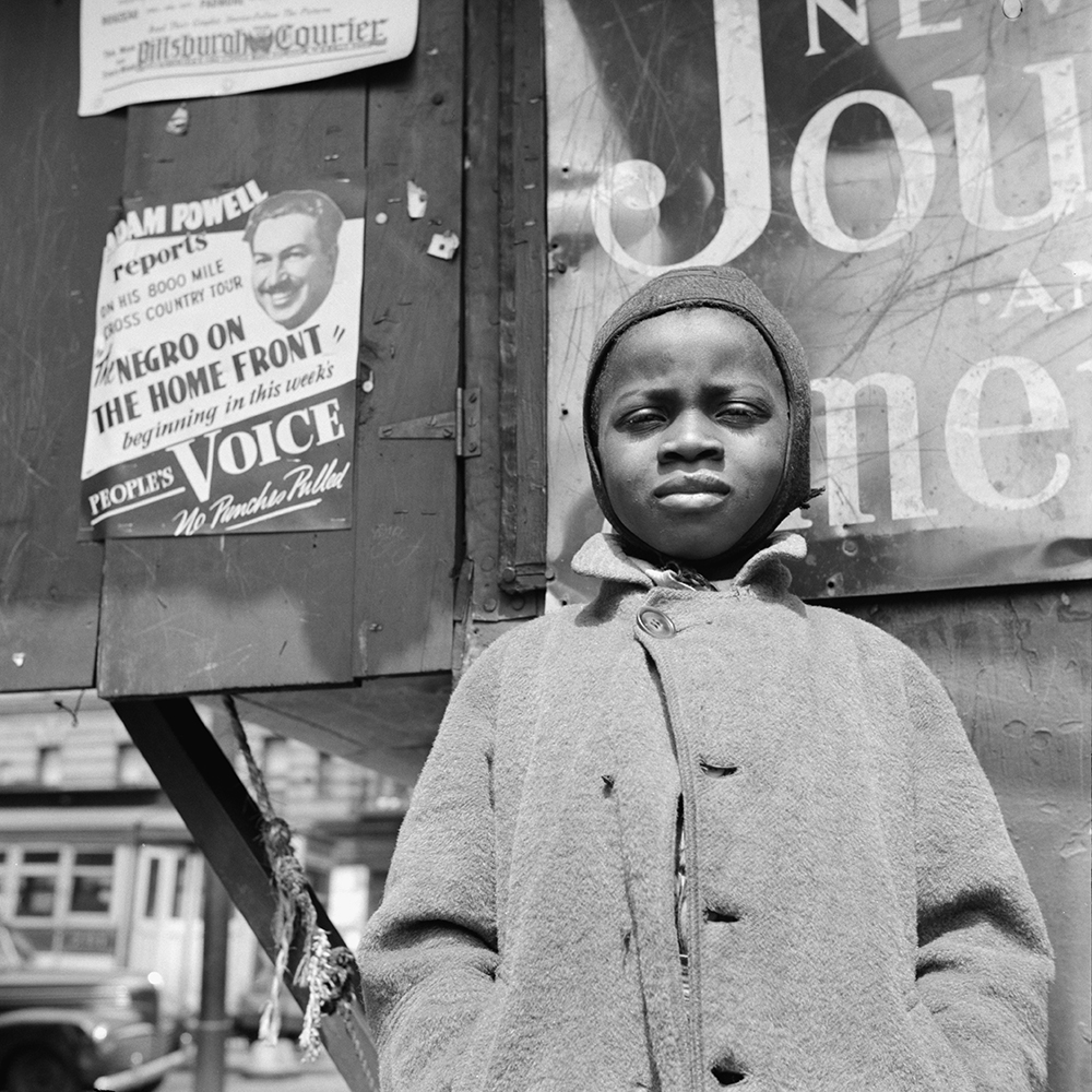 A Harlem newsboy, New York City, 1943. Photograph by Gordon Parks,. Library of Congress, Prints and Photographs Division.