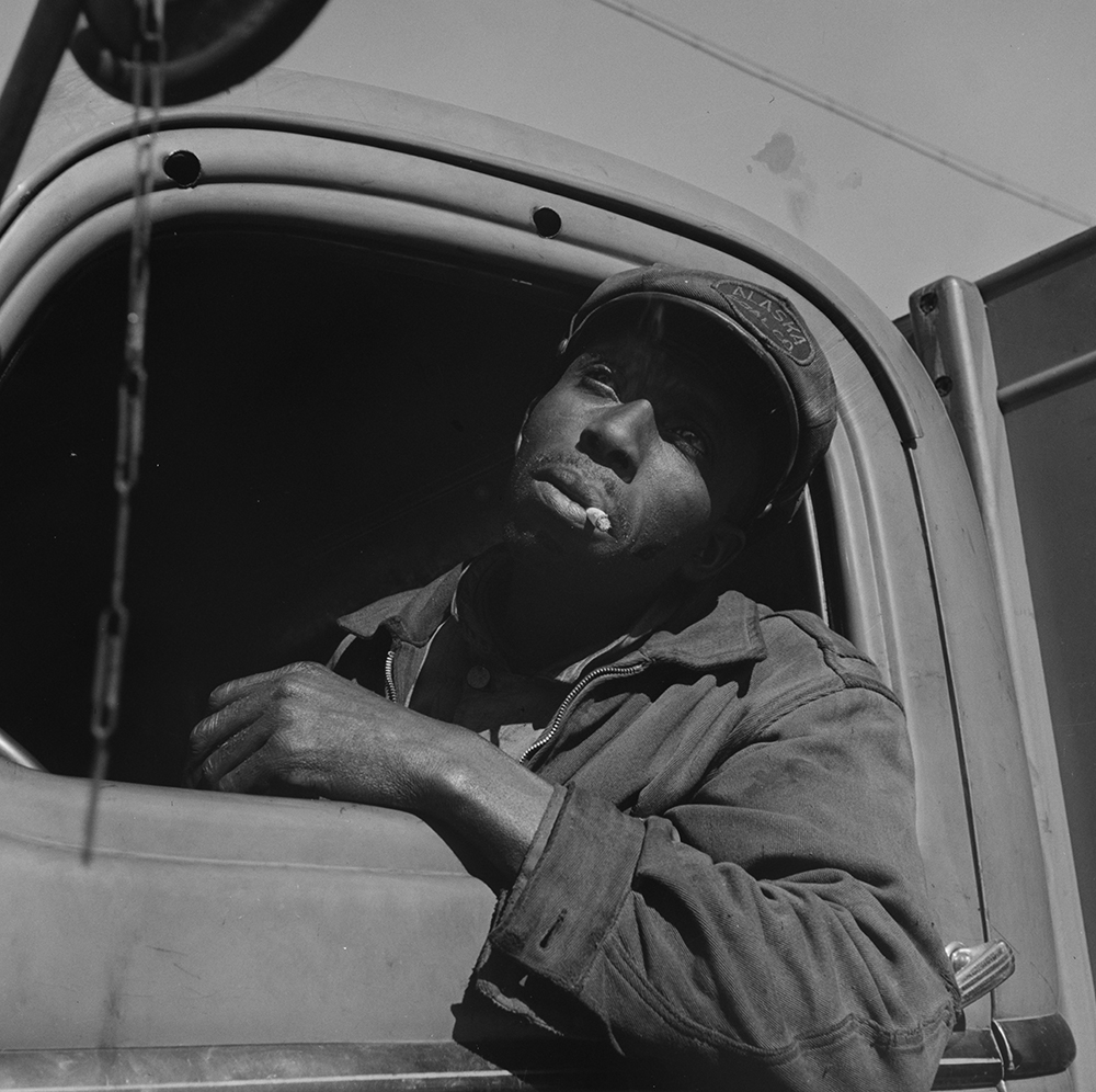 Truck driver for the Alaska Coal Company, Washington, DC, 1942. Photograph by Gordon Parks. Library of Congress, Prints and Photographs Division.