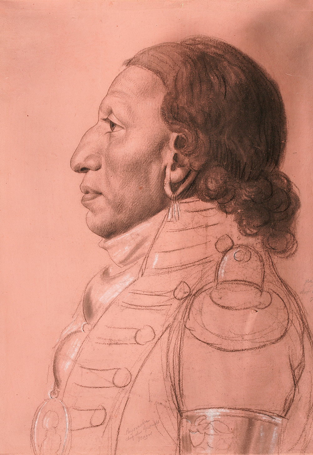 Payouska, Chief of the Great Osage, by Charles-Balthazar-Julien Fevret de Saint-Mémin. Collection of the New-York Historical Society, Elizabeth DeMilt Fund.
