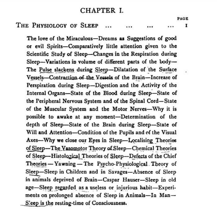 “Sleep: Its Physiology, Pathology, Hygiene, and Psychology,” by 1897. HathiTrust Digital Library, Harvard University.