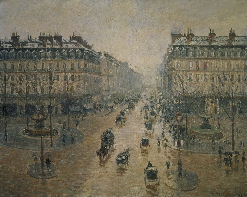 Avenue de L'Opera (Effect of Snow in the Morning), by Camille Pissarro, 1898. Pushkin Museum of Fine Arts.