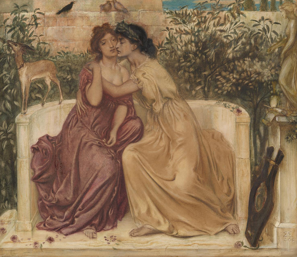 Sappho and Erinna in a Garden at Mytilene, by Simeon Solomon, 1864. Photograph © Tate (CC-BY-NC-ND 3.0).