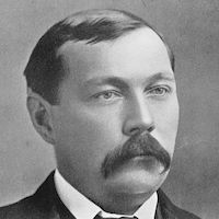 A photograph of Arthur Conan Doyle