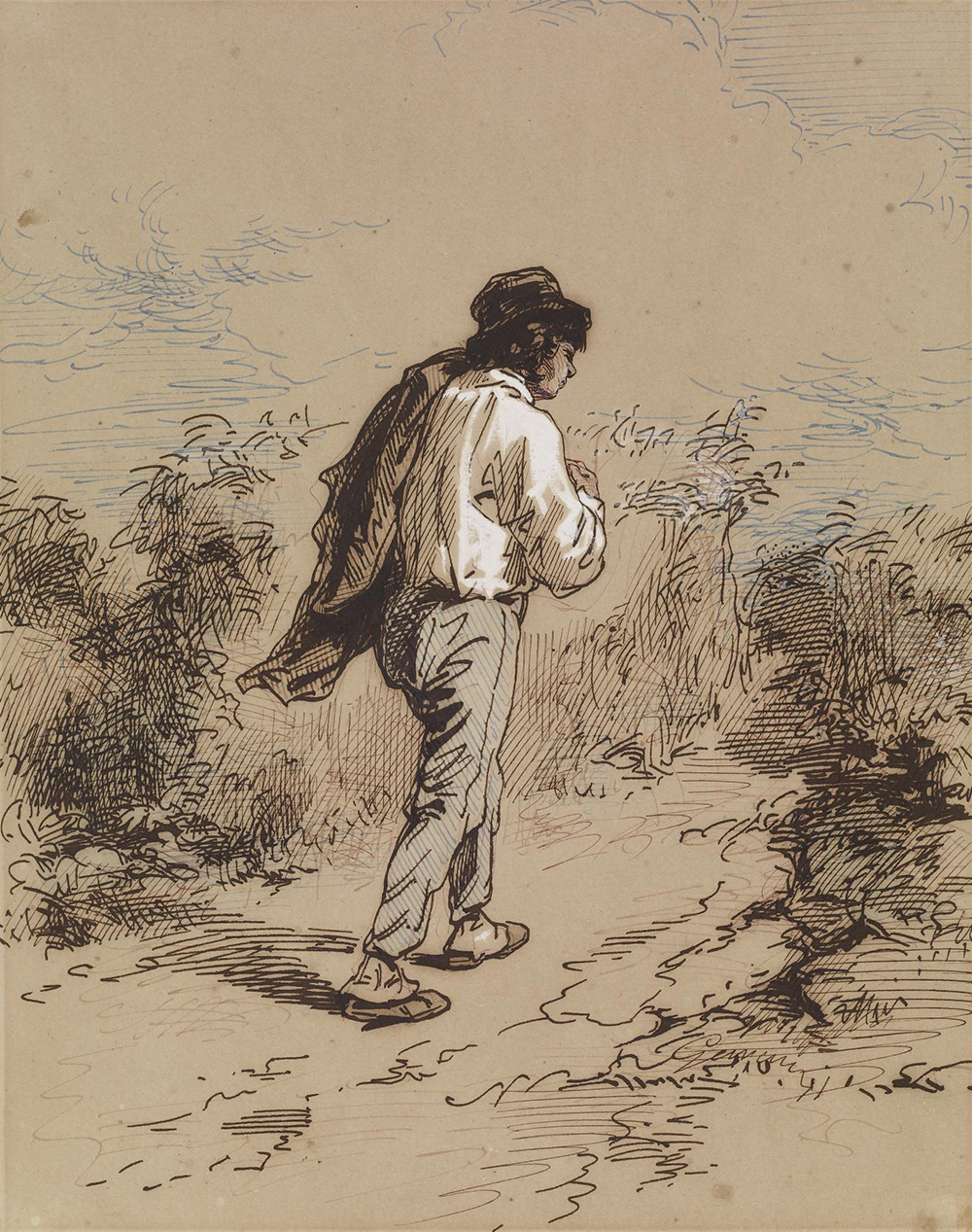 “Man Walking,” by Paul Gavarni, c. 1852. The Walters Art Museum. 