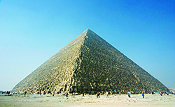 A photograph of the Great Pyramid of Khufu