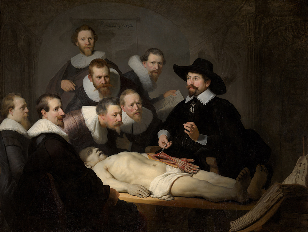 The Anatomy Lesson of Dr. Nicolaes Tulp, by Rembrandt van Rijn, 1632.