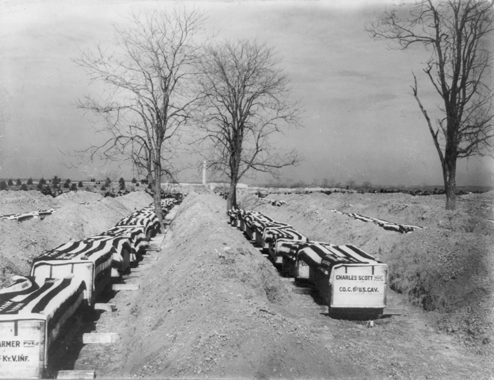 Coffins of Spanish-American war dead, 1898. Library of Congress, Prints and Photographs Division.