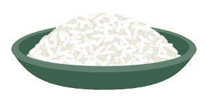 A cartoon bowl of rice.