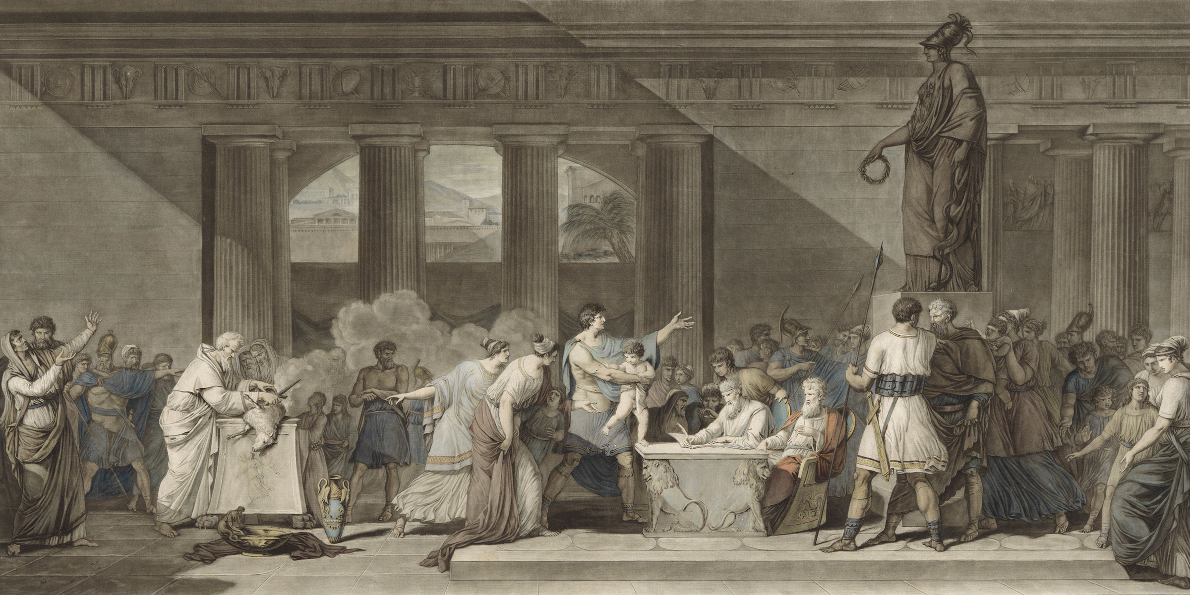 First Civil Act of the Republic of Athens, by Pierre Michel Alix, after Victor Maximilien Potain, c. 1799–1804. Rijksmuseum.
