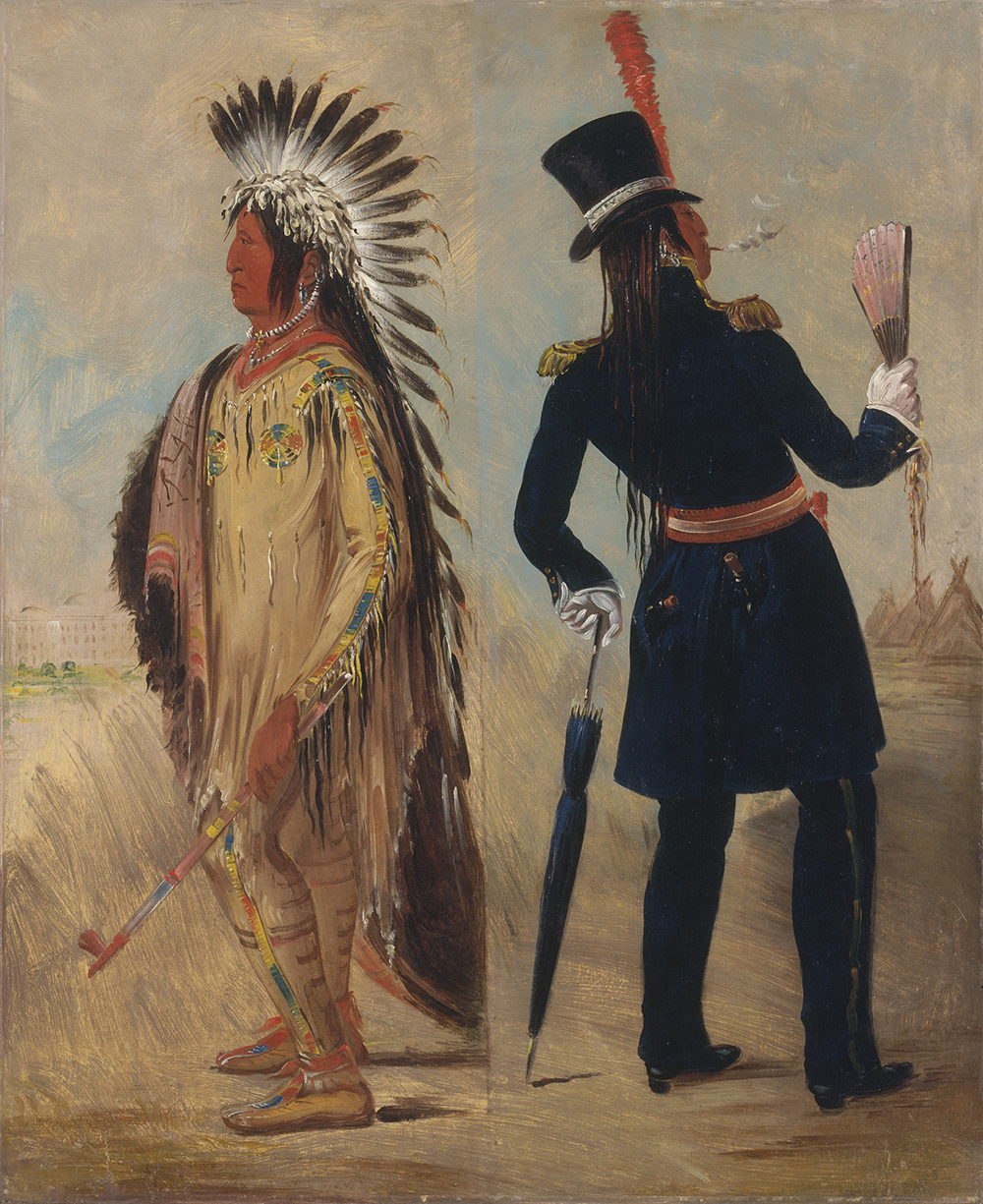 Wi-jún-jon Going to and Returning from Washington, by George Catlin, c. 1837.