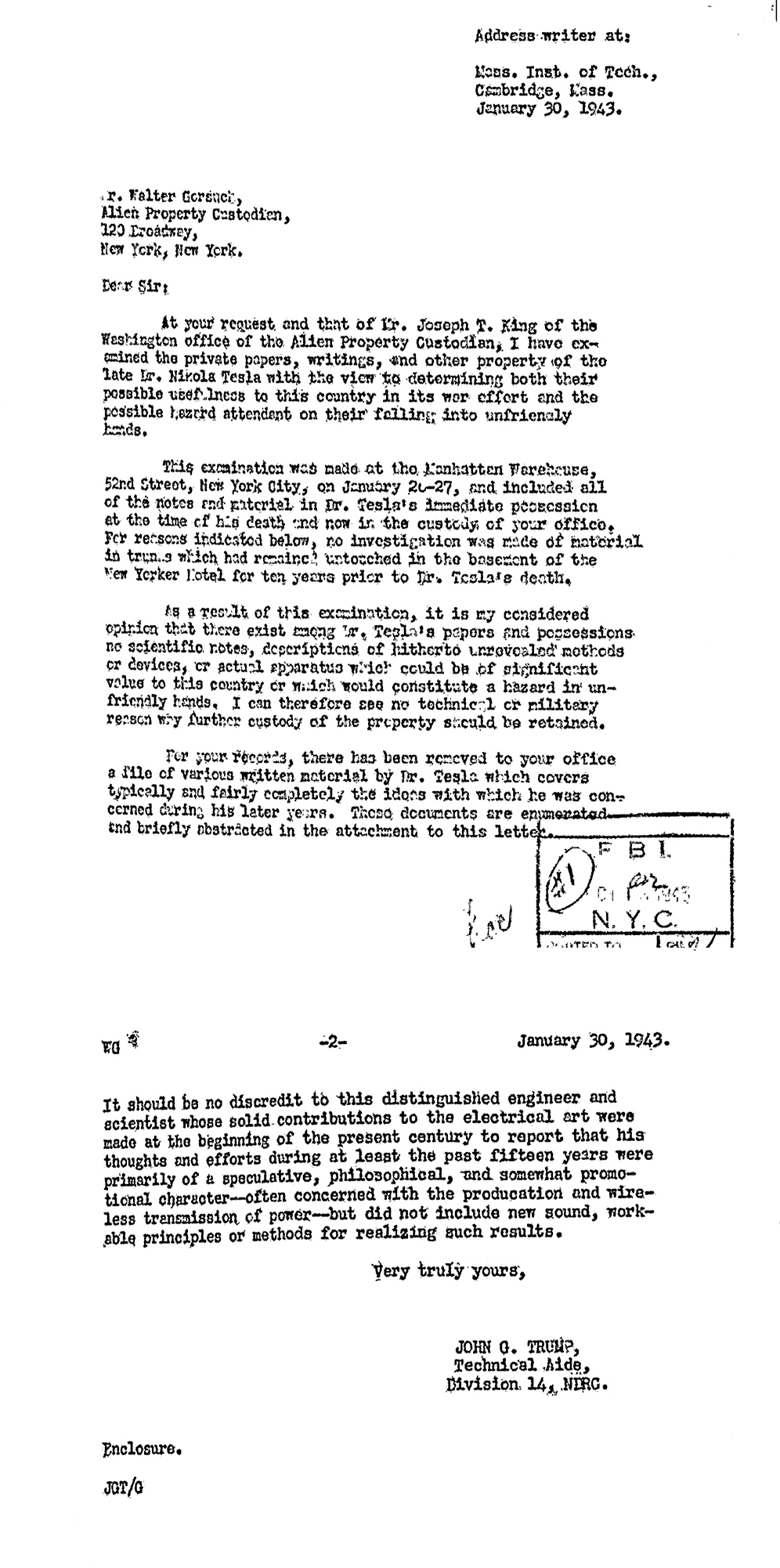 From the Nikola Tesla FBI file, obtained by MuckRock.