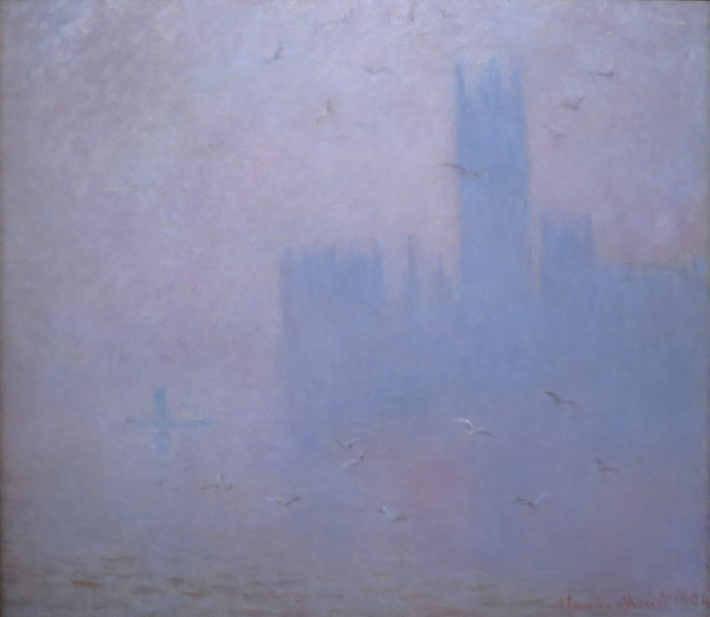 Seagulls, the River Thames and Houses of Parliament, by Claude Monet, 1904. Pushkin Museum of Fine Arts.