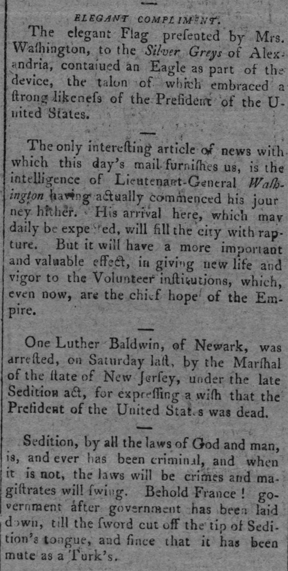 Philadelphia Daily Advertiser, November 8, 1798. Library of Congress, Chronicling America.