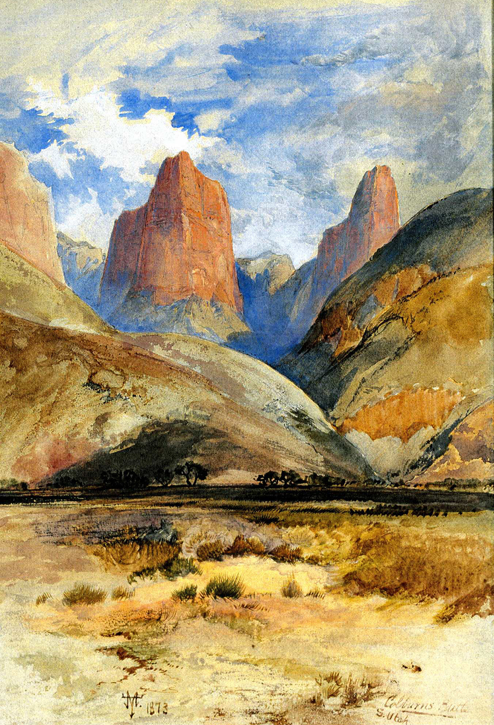 “Colburn’s Butte, South Utah,” by Thomas Moran, 1873. The Metropolitan Museum of Art, Gift of David and Laura Grey, in honor of Kevin J. Avery, 2009.