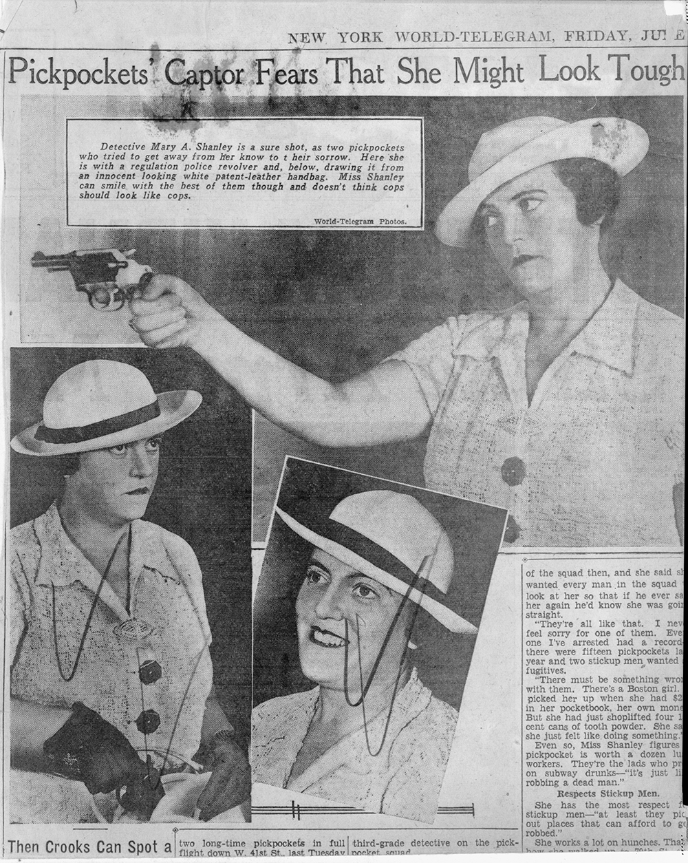 Mary A. Shanley, New York City detective, 1937. Library of Congress, New York World-Telegram and the Sun Newspaper Photograph Collection.