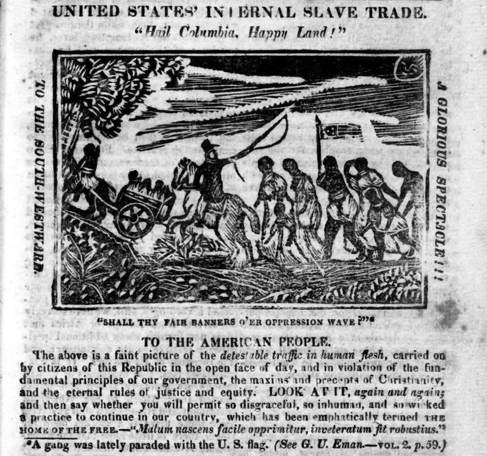 United States Infernal Slave Trade, from Genius of Universal Emancipation, 1823. Internet Archive.