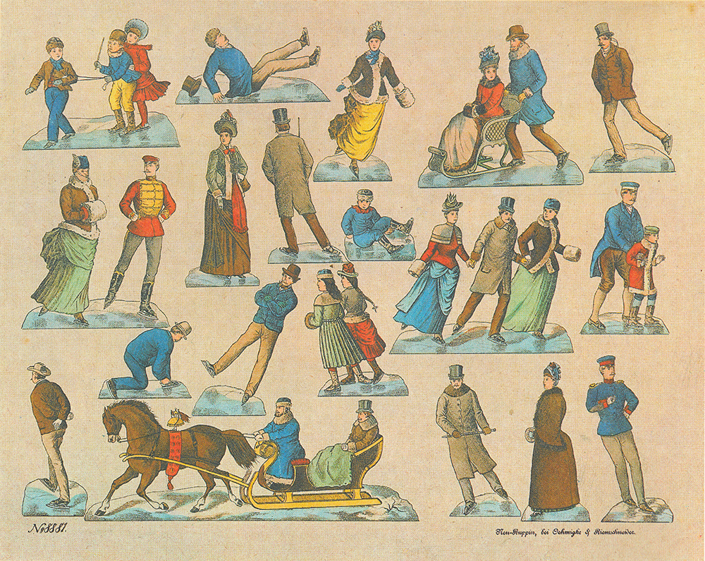 Historical plate of people on ice, late nineteenth century. Archive of the author.