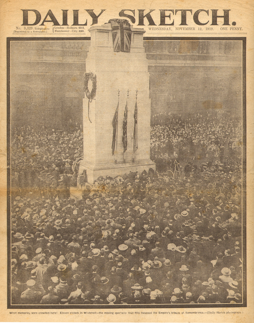 First Remembrance Day at the Cenotaph in London, November 11, 1919. The Daily Sketch, Mary Evans Picture Library.